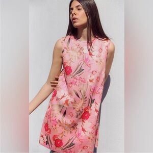 Zara Pink Floral Mini Dress